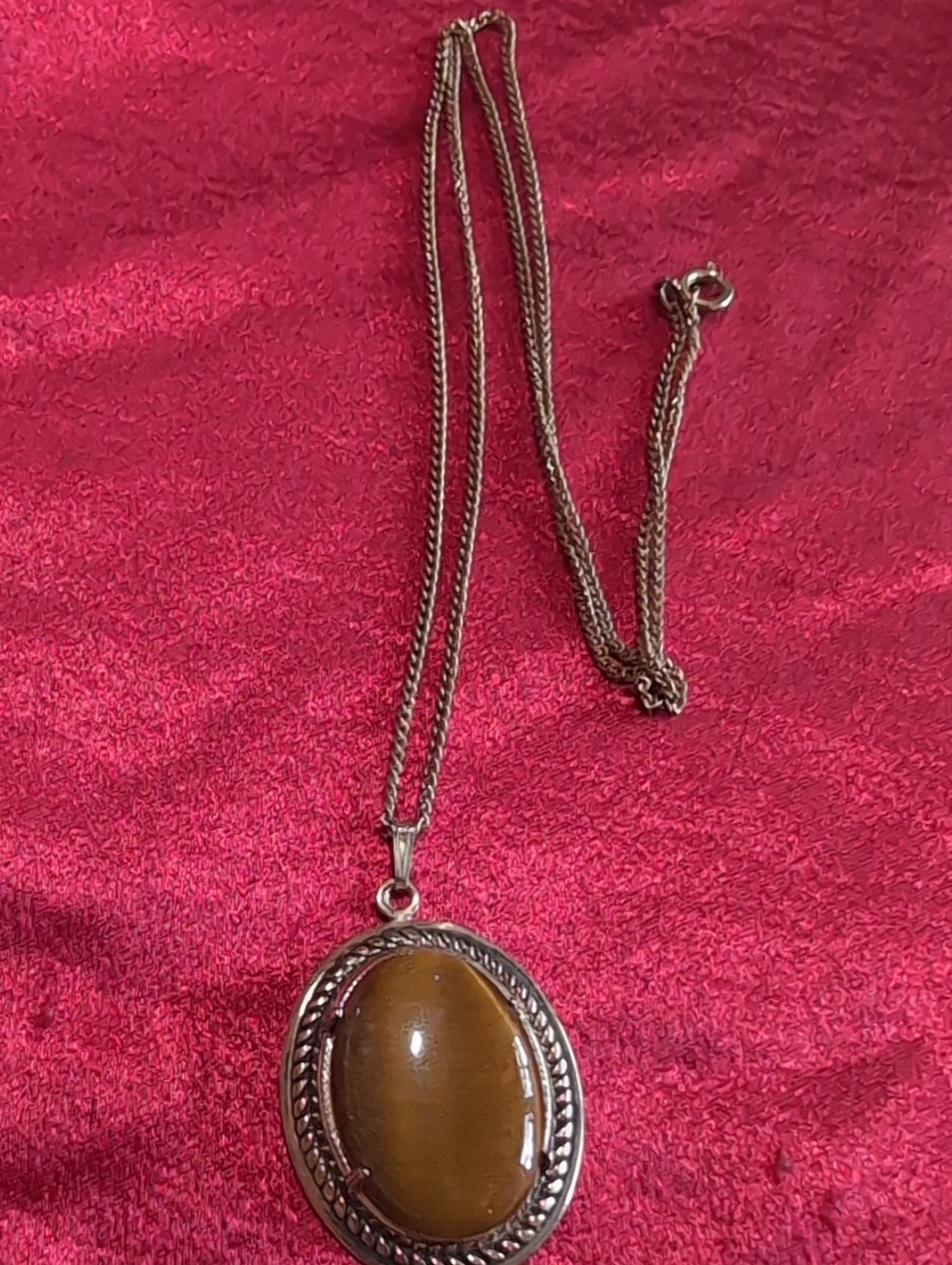 Brown Tiger's Eye Pendant Necklace - Women Jewelry